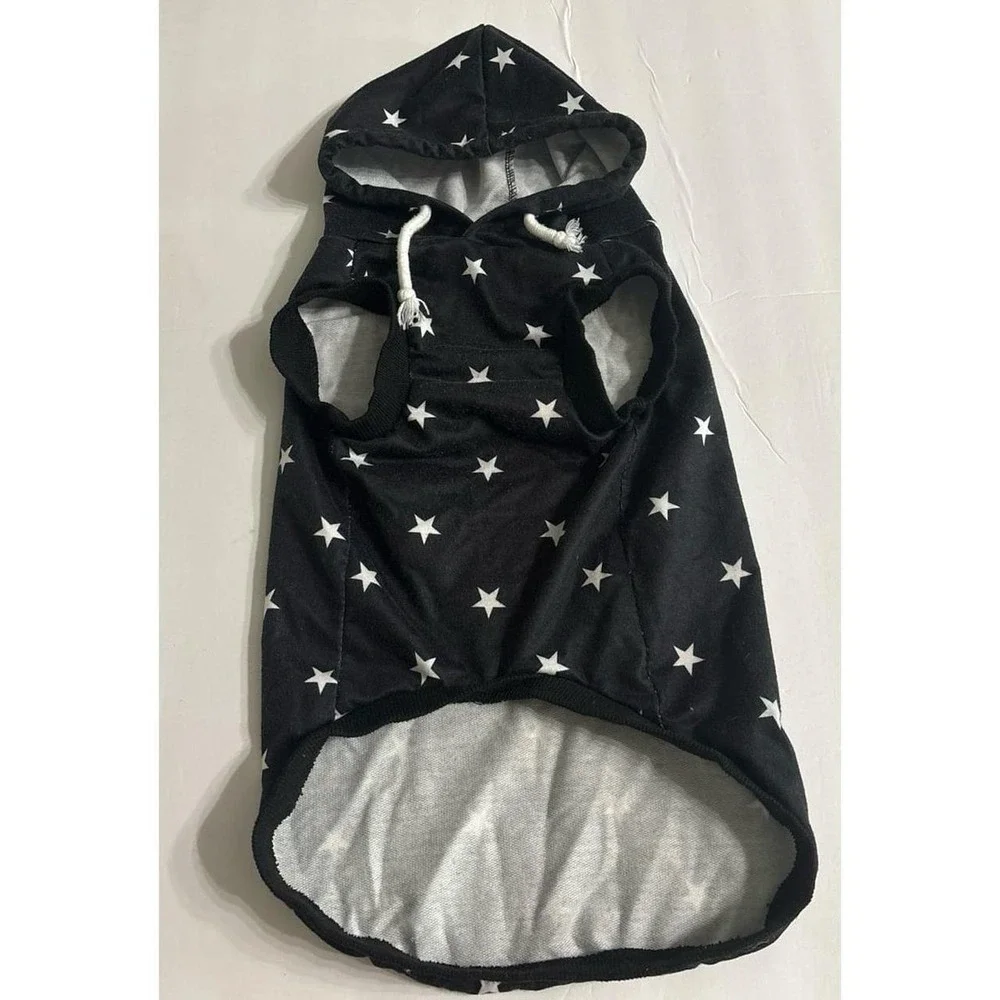 Dog Black & White Star Hooded Shirt (Medium)